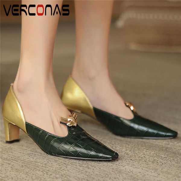 dress shoes verconas spring summer women pumps fashion retro metal decoration genuine leather office lady classic high heels woman, Black
dress shoes verconas spring summer women pumps fashion retro metal decoration genuine leather office lady classic high heels woman, Black