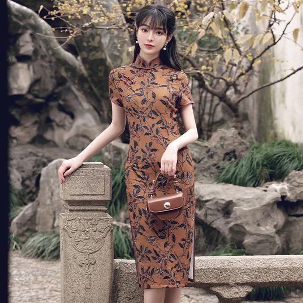 ethnic clothing chinese lady short sleeve mandarin collar cheongsam print high split qipao evening party gown vestidos oversized 3xl, Red
ethnic clothing chinese lady short sleeve mandarin collar cheongsam print high split qipao evening party gown vestidos oversized 3xl, Red