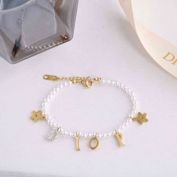 designer jewelry display titanium steel letter five pointed star pearl korean french elegant bracelet, Black
designer jewelry display titanium steel letter five pointed star pearl korean french elegant bracelet, Black
