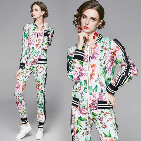autumn fashion elegant women vintage flower print short jackets coat + long pants 2 pieces sets 210531, White
autumn fashion elegant women vintage flower print short jackets coat + long pants 2 pieces sets 210531, White