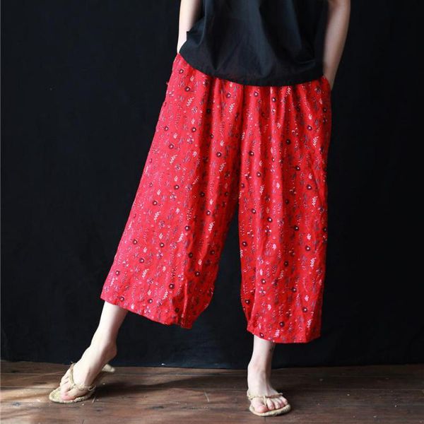 johnature calf-length pants vintage loose mid elastic waist summer pants casual comfortable trousers women pants 210521, White;black
johnature calf-length pants vintage loose mid elastic waist summer pants casual comfortable trousers women pants 210521, White;black