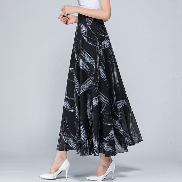 skirts summer versatile chiffon swing skirt 2021 high waist print large a-line middle age dance, Black
skirts summer versatile chiffon swing skirt 2021 high waist print large a-line middle age dance, Black