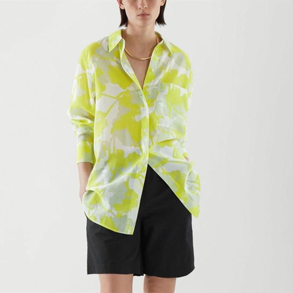 women's blouses & shirts single breasted floral printed long sleeve turn-down collar loose ladies early autumn 2021, White
women's blouses & shirts single breasted floral printed long sleeve turn-down collar loose ladies early autumn 2021, White