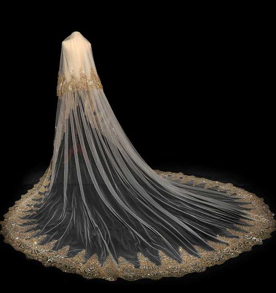 bridal veils 4.5 meters two layers golden lace tulle long wedding veil champagne m with comb velos de novia free, Black
bridal veils 4.5 meters two layers golden lace tulle long wedding veil champagne m with comb velos de novia free, Black
