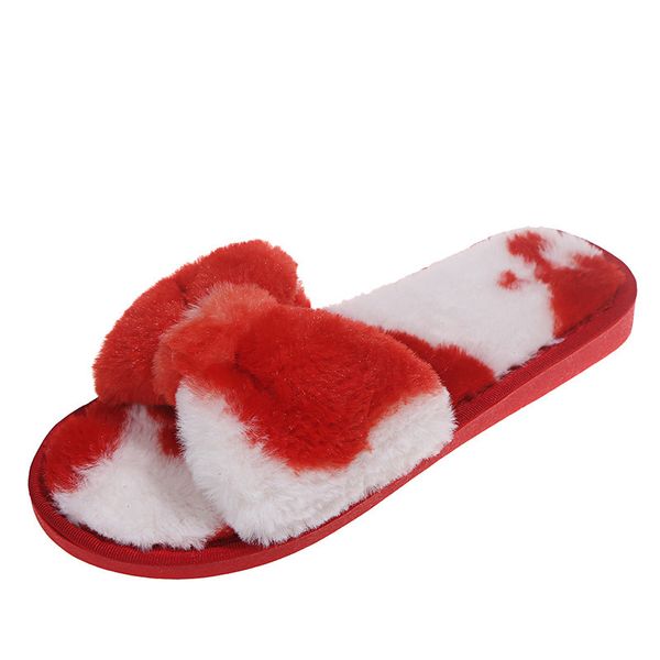 cow pattern plush slippers women's casual bow indoor slipper / gjw2021083012, Black
cow pattern plush slippers women's casual bow indoor slipper / gjw2021083012, Black