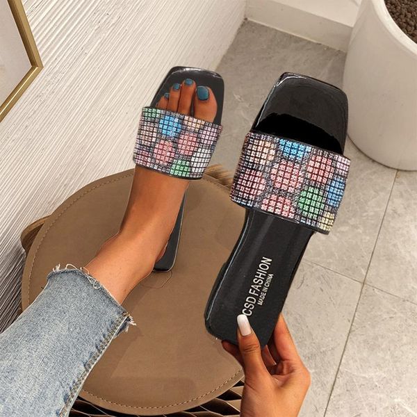 rhinestone square toe flat slippers woman shoes bohemian style women's summer footwear non-slip flats flip flops, Black
rhinestone square toe flat slippers woman shoes bohemian style women's summer footwear non-slip flats flip flops, Black