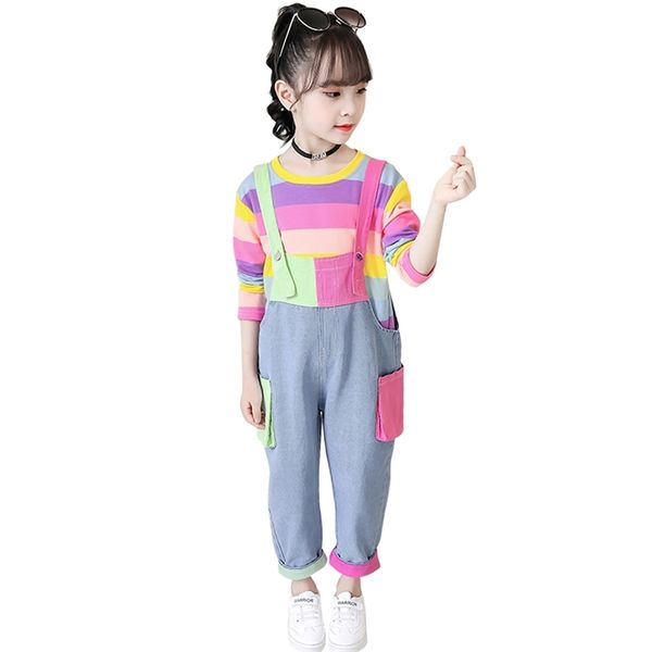 kids clothes girls rainbow stirped for tshirt + jumpsuit clothing sets spring autumn tracksuit 210528, White
kids clothes girls rainbow stirped for tshirt + jumpsuit clothing sets spring autumn tracksuit 210528, White