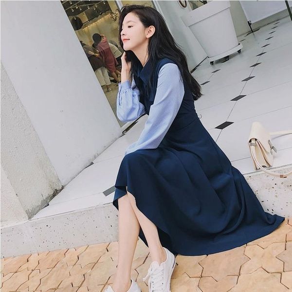 casual dresses autumn womens chiffon long dress strip sleeve patchwork elegant korean turn down collar a-line over size xxxxl, Black;gray
casual dresses autumn womens chiffon long dress strip sleeve patchwork elegant korean turn down collar a-line over size xxxxl, Black;gray