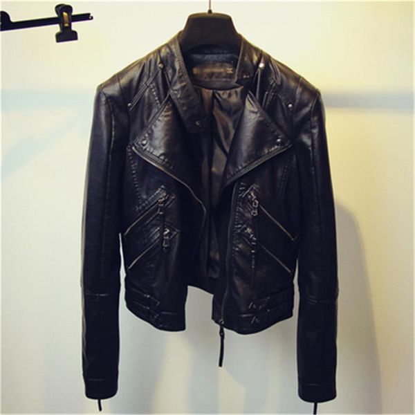 women's leather & faux motorcycle jacket women 2021 spring autumn short coat zipper black slim ft wild female q1321
women's leather & faux motorcycle jacket women 2021 spring autumn short coat zipper black slim ft wild female q1321