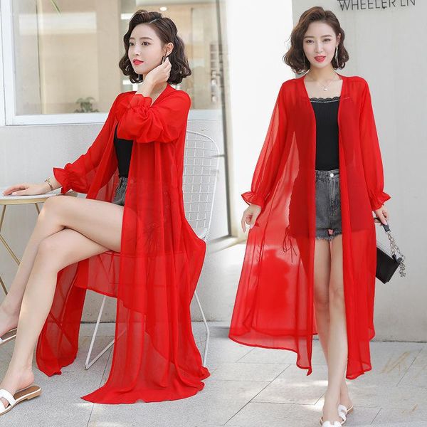 women's jackets jacket women summer loose air conditioning sunscreen shirt coat female solid color uv casual thin long chiffon blouse y, Black;brown
women's jackets jacket women summer loose air conditioning sunscreen shirt coat female solid color uv casual thin long chiffon blouse y, Black;brown