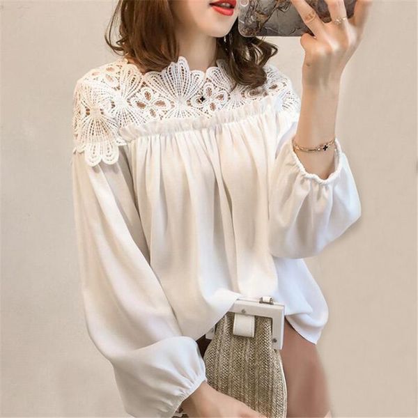 women's blouses & shirts women chiffon blouse spring autumn white lace lady long sleeve hollow out ol loose plus size blusas sf910
women's blouses & shirts women chiffon blouse spring autumn white lace lady long sleeve hollow out ol loose plus size blusas sf910