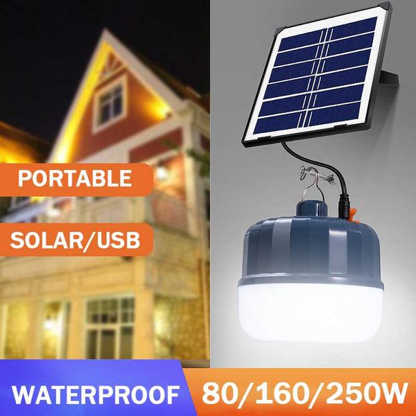 solar lamps 80/160/250w led power outdoor light with hook waterproof usb rechargeable camping garden courtyard emergency energy lamp
solar lamps 80/160/250w led power outdoor light with hook waterproof usb rechargeable camping garden courtyard emergency energy lamp