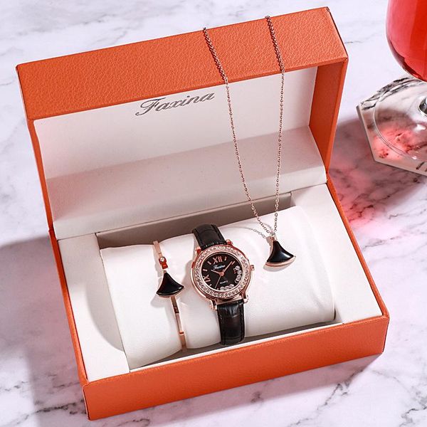 3pcs women watches luxury quartz clock bracelet set spin crystal black magnet watch ladies wrist relojes para mujer wristwatches, Slivery;brown
3pcs women watches luxury quartz clock bracelet set spin crystal black magnet watch ladies wrist relojes para mujer wristwatches, Slivery;brown