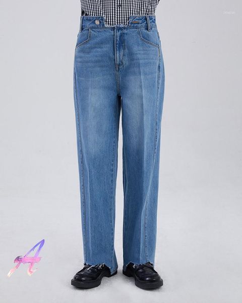 men's jeans adererror embroidery tassels asymmetric waist damaged trousers oversize women's casual pants, Blue
men's jeans adererror embroidery tassels asymmetric waist damaged trousers oversize women's casual pants, Blue