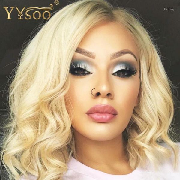 yysoo13x6 short 613 color synthetic lace front blonde wigs futura heat resistant fiber hair replacement body wavy wig side part1, Black
yysoo13x6 short 613 color synthetic lace front blonde wigs futura heat resistant fiber hair replacement body wavy wig side part1, Black