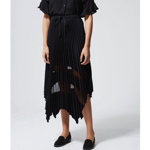 skirts women skirt summer solid mid-calf length lace splicing irregular drawstring pleated elegant high street chic stunning j, Black
skirts women skirt summer solid mid-calf length lace splicing irregular drawstring pleated elegant high street chic stunning j, Black