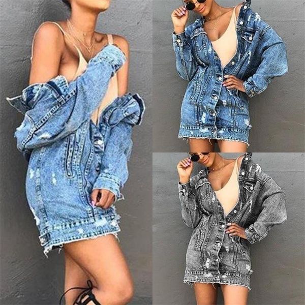 women's jackets 2021 spring autumn womens blue distressed coat button long sleeve denim ripped jean jacket with pockets plus size s-3xl, Black;brown
women's jackets 2021 spring autumn womens blue distressed coat button long sleeve denim ripped jean jacket with pockets plus size s-3xl, Black;brown