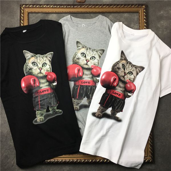 male t shirt street fashion 3 colours school style boxing kitty print t-shirt summer crew neck 100% cotton men short-sleeved tee tshirts, White;black
male t shirt street fashion 3 colours school style boxing kitty print t-shirt summer crew neck 100% cotton men short-sleeved tee tshirts, White;black