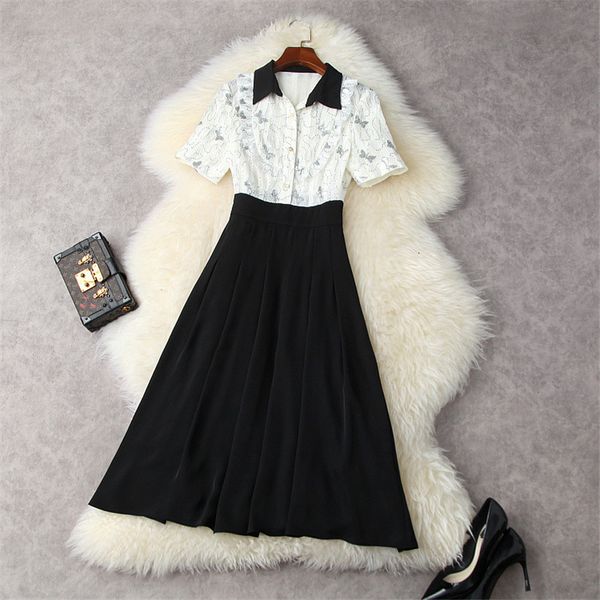 two piece dress summer short sleeve sequins lace shreds contrast midi dress elegant woman designer empire aline office party 66tv, White
two piece dress summer short sleeve sequins lace shreds contrast midi dress elegant woman designer empire aline office party 66tv, White