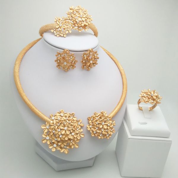 kingdom ma nigerian wedding bridal african gold color jewelry set dubai necklace bracelet earrings ring setss, Black
kingdom ma nigerian wedding bridal african gold color jewelry set dubai necklace bracelet earrings ring setss, Black