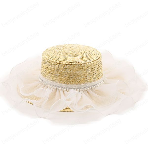 women natural wheat straw hat lace pearl ribbon tie 9cm brim beach sun cap lady summer wide brim hats, Blue;gray
women natural wheat straw hat lace pearl ribbon tie 9cm brim beach sun cap lady summer wide brim hats, Blue;gray