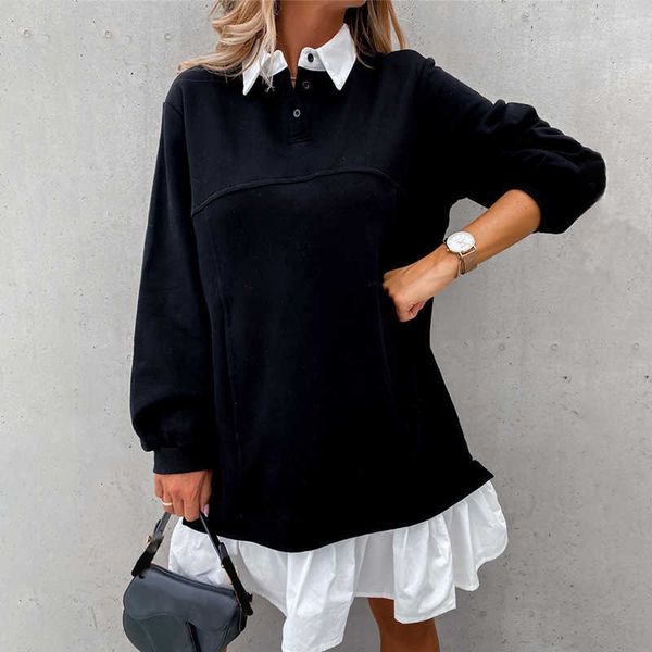 casual dresses autumn long sleeve loose sweatshirt dress women winter black buttons patchwork woman for 0dld, Black;gray
casual dresses autumn long sleeve loose sweatshirt dress women winter black buttons patchwork woman for 0dld, Black;gray