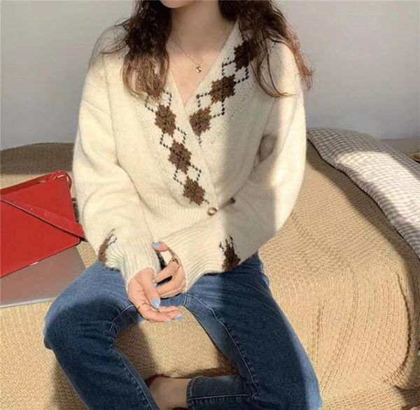 women's knits & tees fall 2021 women clothing oversize womens sweaters autumn vintage loose winter sweater knitted cardigan knit button, White
women's knits & tees fall 2021 women clothing oversize womens sweaters autumn vintage loose winter sweater knitted cardigan knit button, White