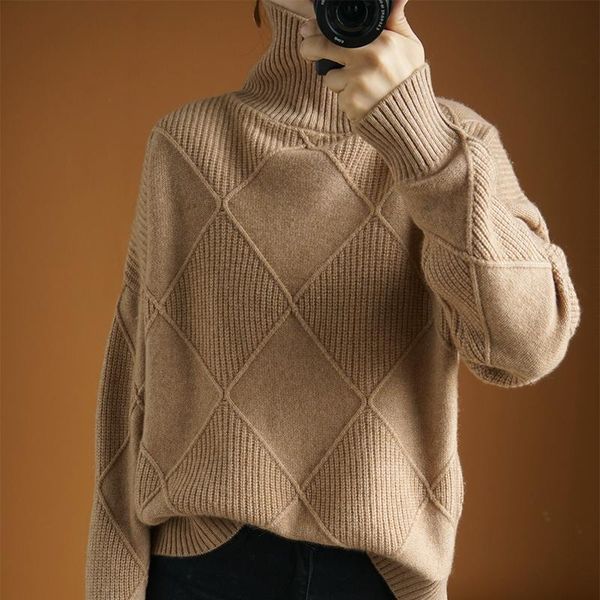 female sweater turtleneck women argyle genunie wool knitted full sleeves short stylish loose jumpers jacket plus size women's sweaters, White;black
female sweater turtleneck women argyle genunie wool knitted full sleeves short stylish loose jumpers jacket plus size women's sweaters, White;black