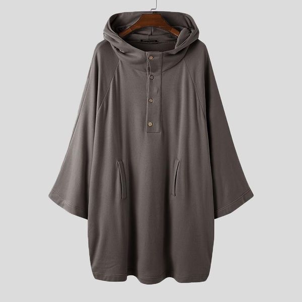men's hoodies & sweatshirts fashion men solid color loose hooded cloak cape button streetwear oversize autumn pockets casual incerun, Black
men's hoodies & sweatshirts fashion men solid color loose hooded cloak cape button streetwear oversize autumn pockets casual incerun, Black