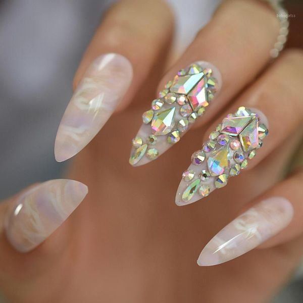 luxe bling glitter ab gems french stiletto sharp false fake nails extra long press on party finger wear 24pc pink marble1, Red;gold
luxe bling glitter ab gems french stiletto sharp false fake nails extra long press on party finger wear 24pc pink marble1, Red;gold