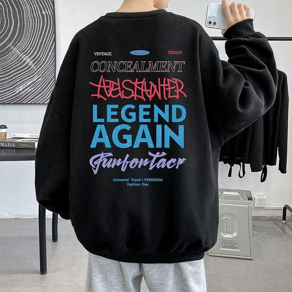 men's hoodies & sweatshirts 2021 autumn round neck sweater loose trend casual all-match letter printed jacket, Black
men's hoodies & sweatshirts 2021 autumn round neck sweater loose trend casual all-match letter printed jacket, Black