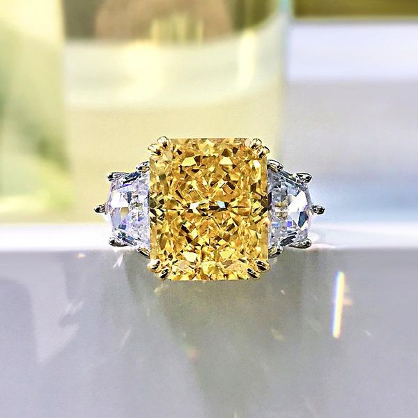 cluster rings 925 sterling silver 10*12mm radiant cut simulation yellow diamond ring fashion anniversary gift, Golden;silver
cluster rings 925 sterling silver 10*12mm radiant cut simulation yellow diamond ring fashion anniversary gift, Golden;silver