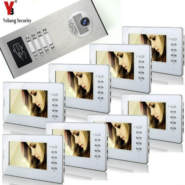 yobang security 8 units apartment video intercom 7'inch monitor wired door phone doorbell rfid ir camera system phones
yobang security 8 units apartment video intercom 7'inch monitor wired door phone doorbell rfid ir camera system phones