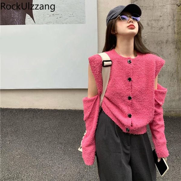 women's knits & tees irregular cut hollow removable sleeve button knit solid pink white loose sweater fall autumn fashion cardigan jump
women's knits & tees irregular cut hollow removable sleeve button knit solid pink white loose sweater fall autumn fashion cardigan jump