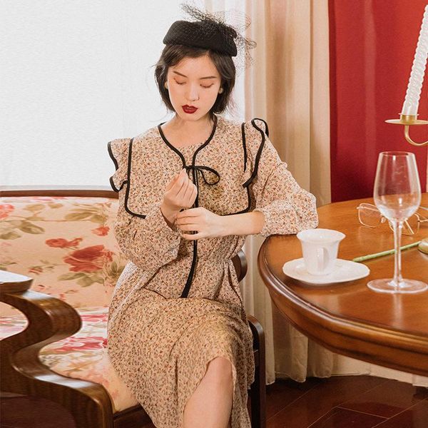 casual dresses retro french style full floral print one piece dress midi vintage sweet elegant robe vestido spring autumn, Black;gray
casual dresses retro french style full floral print one piece dress midi vintage sweet elegant robe vestido spring autumn, Black;gray