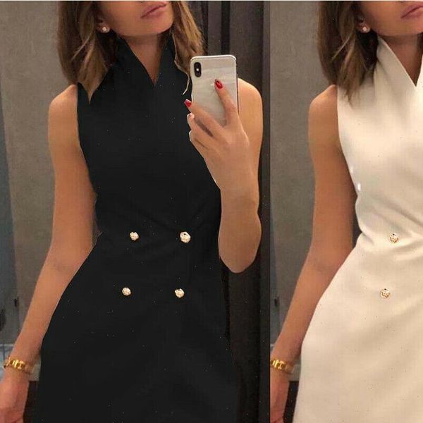 collar sleeveless blazer double breasted women dress short lapel button solid, Black;gray
collar sleeveless blazer double breasted women dress short lapel button solid, Black;gray