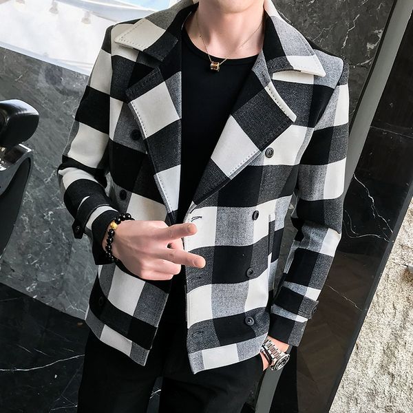 2021 new double-breasted trench coat veste homme fashion retro tartan jacket autumn and winter men slim short woolen coat s-5xl, Black;brown
2021 new double-breasted trench coat veste homme fashion retro tartan jacket autumn and winter men slim short woolen coat s-5xl, Black;brown