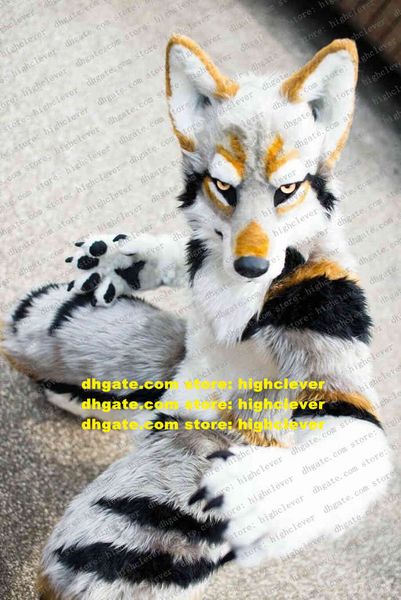 grey white long fur furry husky dog wolf fox fursuit mascot costume cartoon character suit family outings big party zz7583, Red;yellow
grey white long fur furry husky dog wolf fox fursuit mascot costume cartoon character suit family outings big party zz7583, Red;yellow