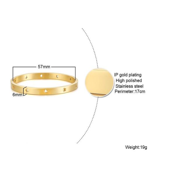 link, chain fxm arrival fashion jewelry for women birthday gift stars bangle 3 color 6mm wide simple no allergic open bracelet, Black
link, chain fxm arrival fashion jewelry for women birthday gift stars bangle 3 color 6mm wide simple no allergic open bracelet, Black
