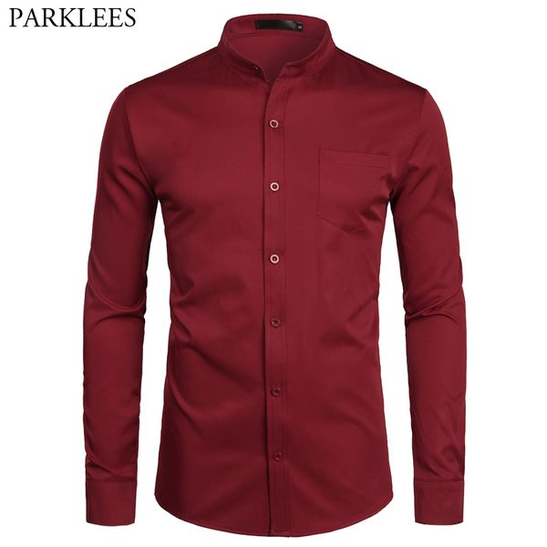 wine red slim fit dress shirts men brand mandarin collar long sleeve shirt male casual business work shirt with pocket 2xl 210522, White;black
wine red slim fit dress shirts men brand mandarin collar long sleeve shirt male casual business work shirt with pocket 2xl 210522, White;black