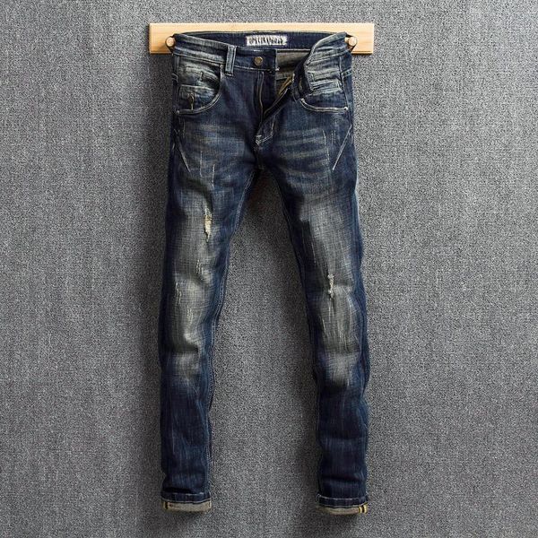 men's jeans european vintage fashion men retro blue elastic slim fit ripped distressed patchwork designer casual denim pants
men's jeans european vintage fashion men retro blue elastic slim fit ripped distressed patchwork designer casual denim pants