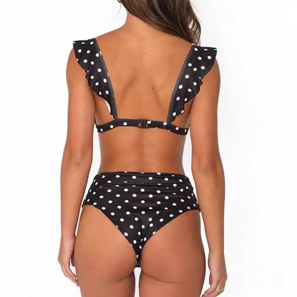 women's swimwear high waist bikini 2021 women push up swimsuit ruffle set polka dot biquinis summer beach wear biquini, White;black
women's swimwear high waist bikini 2021 women push up swimsuit ruffle set polka dot biquinis summer beach wear biquini, White;black