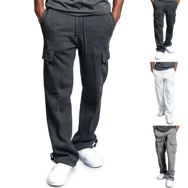 men's pants men solid color multi pockets trousers drawstring loose sports straight, Black
men's pants men solid color multi pockets trousers drawstring loose sports straight, Black