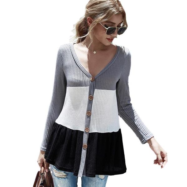 women's t-shirt knit women long sleeve shirt color patchwork v neck casual womens korean style clothing y0800a, White
women's t-shirt knit women long sleeve shirt color patchwork v neck casual womens korean style clothing y0800a, White