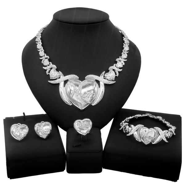 yulaili very big heart mom xoxo i love you necklace jewelry sets bridal women party luxury silver color jewellery set mother's gift z00, Black
yulaili very big heart mom xoxo i love you necklace jewelry sets bridal women party luxury silver color jewellery set mother's gift z00, Black