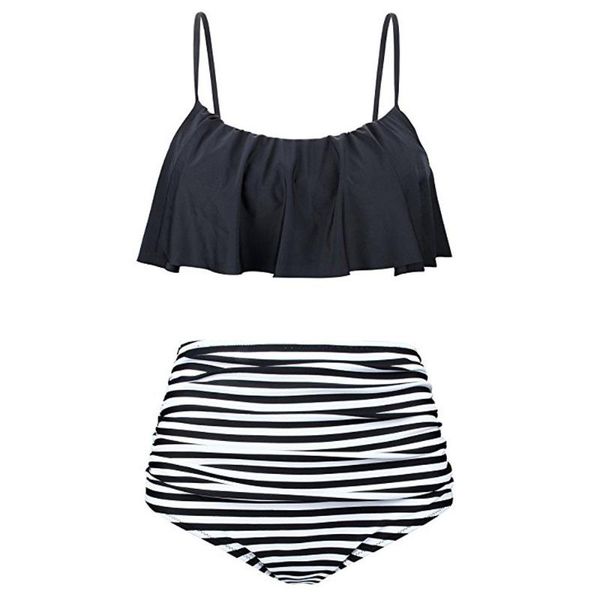 bras sets women high waist underwear female retro beachewear black stripe ruffle sling and panties 2pcs maillot de bain, Red;black
bras sets women high waist underwear female retro beachewear black stripe ruffle sling and panties 2pcs maillot de bain, Red;black
