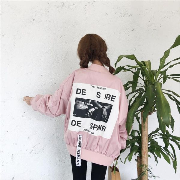 women's jackets women harajuku printed long sleeve stand collar all-match womens clothing korean style leisure loose trendy students, Black;brown
women's jackets women harajuku printed long sleeve stand collar all-match womens clothing korean style leisure loose trendy students, Black;brown