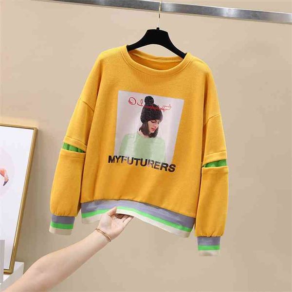 korean style autumn women's long sleeves o neck print girls ladies pullover casual hoodies blouse a4012 210519, Black
korean style autumn women's long sleeves o neck print girls ladies pullover casual hoodies blouse a4012 210519, Black