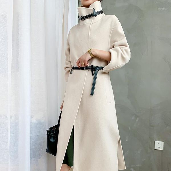 women's wool & blends y2k double-sided grinding woolen french stand collar belt windbreaker warm business trench coat female clothing, Black
women's wool & blends y2k double-sided grinding woolen french stand collar belt windbreaker warm business trench coat female clothing, Black