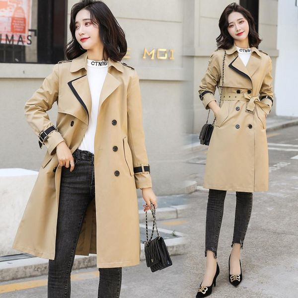 women's trench coats european station windbreaker mid-length korean casual temperament spring autumn long coat m649 dx4p, Tan;black
women's trench coats european station windbreaker mid-length korean casual temperament spring autumn long coat m649 dx4p, Tan;black